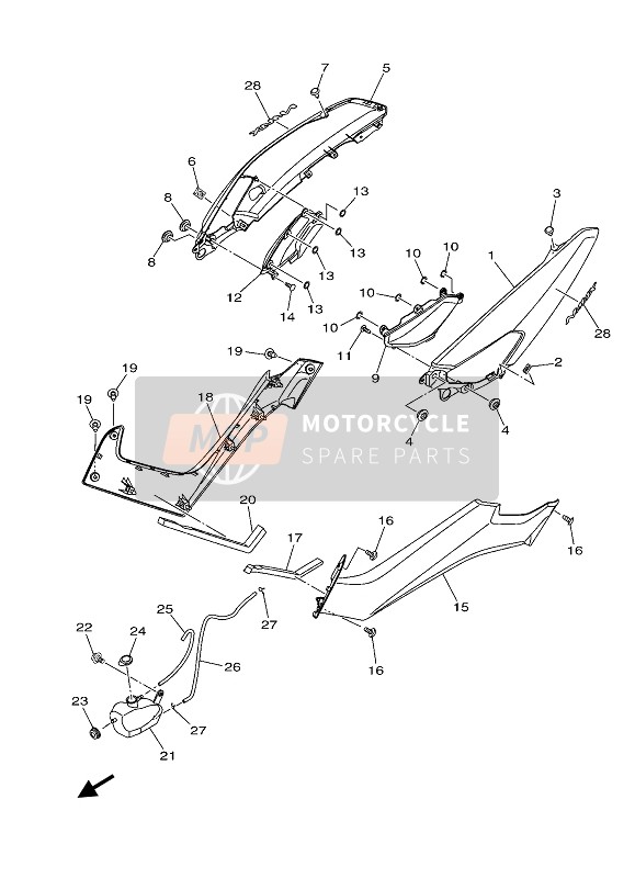 2DPF171100P8, Fianchetto, Laterale 1, Yamaha, 0